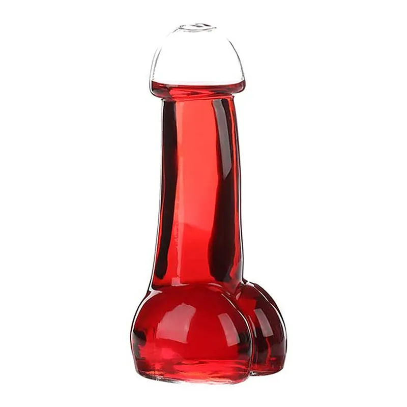 Creative Genital Dick Penis Shape Glass Bottle
