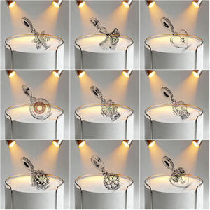 <span class=keywords><strong>Pulsera</strong></span> de Plata Pura 925, Lámpara de Aladino, Alfombra Mágica, Bola de Cristal, Alas de Murciélago, Colgante Mágico en Forma de Corazón, Collar de Cuentas DIY - Product Image 5