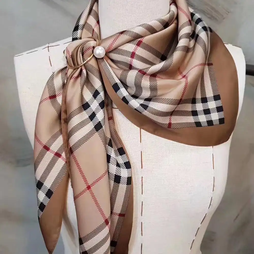 Bufanda de seda para mujer, pañuelo ligero y elegante, cuadrada, de 27 "y 70cm