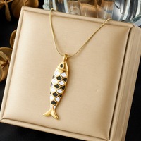Pendentif Poisson Écaille Coloré avec Émail Brillant, Collier Chaîne Os de Serpent Élégant, Bijoux Amusants et Mignons pour Femmes, Vente en Gros TGXL14893