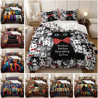 Ensemble de housse de couette en polyester à imprimé floral numérique moderne personnalisable - Utilisation domestique, faible MOQ, toutes tailles et motifs