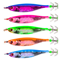 TG Luminous Squid Jig 10cm 8.8g Ultra Bait Crystal Egi Shrimp Leurre avec Insert de lueur interne Matériel de pêche en eau salée