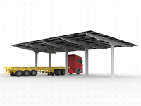 Système de carport solaire étanche YZ au prix d'usine, structure de stationnement photovoltaïque en acier au carbone haute résistance, garantie 12 ans, anodisé