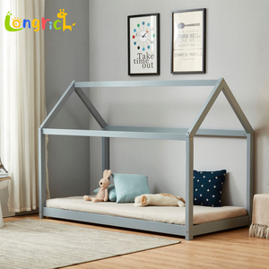 Cama Infantil <span class=keywords><strong>Montessori</strong></span> Moderna y Sencilla de Madera Maciza, Ajustable, Tamaño Completo, Camas de Madera Resistentes para Dormitorio o Sala de Estar - Product Image 1