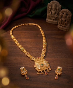 DIVYORO Elegant Ornate Bloom Gold <b>Statement</b> <b>Necklace</b> Set Traditional Gold Plated Jewelry for Women Wedding Festival Party Wear - Product Image 2