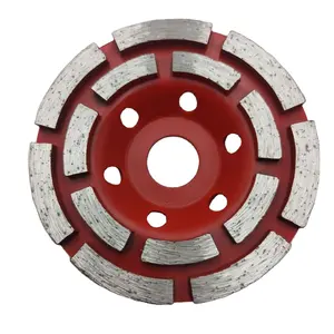 4" To 7" Double Row Segments Diamond Cup Grinding Wheel Use On Moderately Rough Surfaces Angle Grinder For Concrete Granite