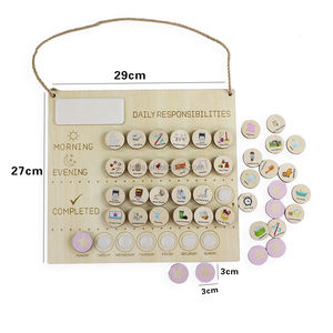 Meilleure vente Calendrier visuel pour enfants <span class=keywords><strong>Tableau</strong></span> des tâches quotidiennes en bois Tableaux de responsabilité pour la maison Tenture murale - Product Image 1