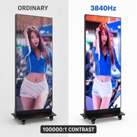 Pantalla LED para Póster P2, Pantalla de Video Interior, Póster Digital con Soporte de Pie, Control por Aplicación WiFi SDK IP65 para Publicidad en Comercios