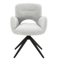 Chaise longue pivotante Sherpa moderne Fauteuil en tissu en forme de nuage pour chambre à coucher Salle d'étude avec base en métal Vente en gros d'usine