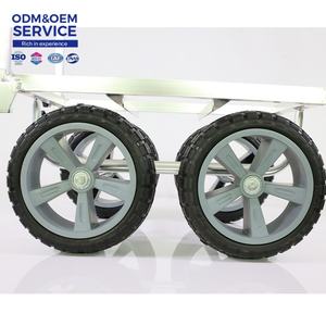 Carro de herramientas de aluminio multiusos TC4516AL Carretilla de mano de metal de 4 ruedas para almacén de jardín de construcción - Product Image 4