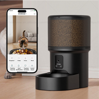 Distributeur automatique de nourriture pour chat Elecpet 4L noir avec caméra vidéo 720p, WiFi 2.4G, enregistreur vocal intelligent, contrôle par application