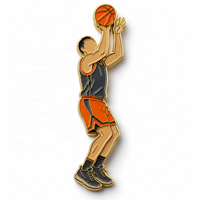 Épinglette en émail personnalisée pour joueur de basketball, motif de coup de panier, badge métallique, broche, cadeau pour fan de sport, vente en gros, épinglette de revers