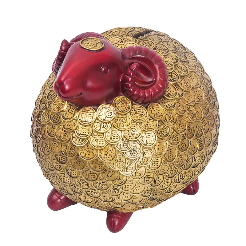 resin animal moneybox home ornament resin sheep money bank for kid toys