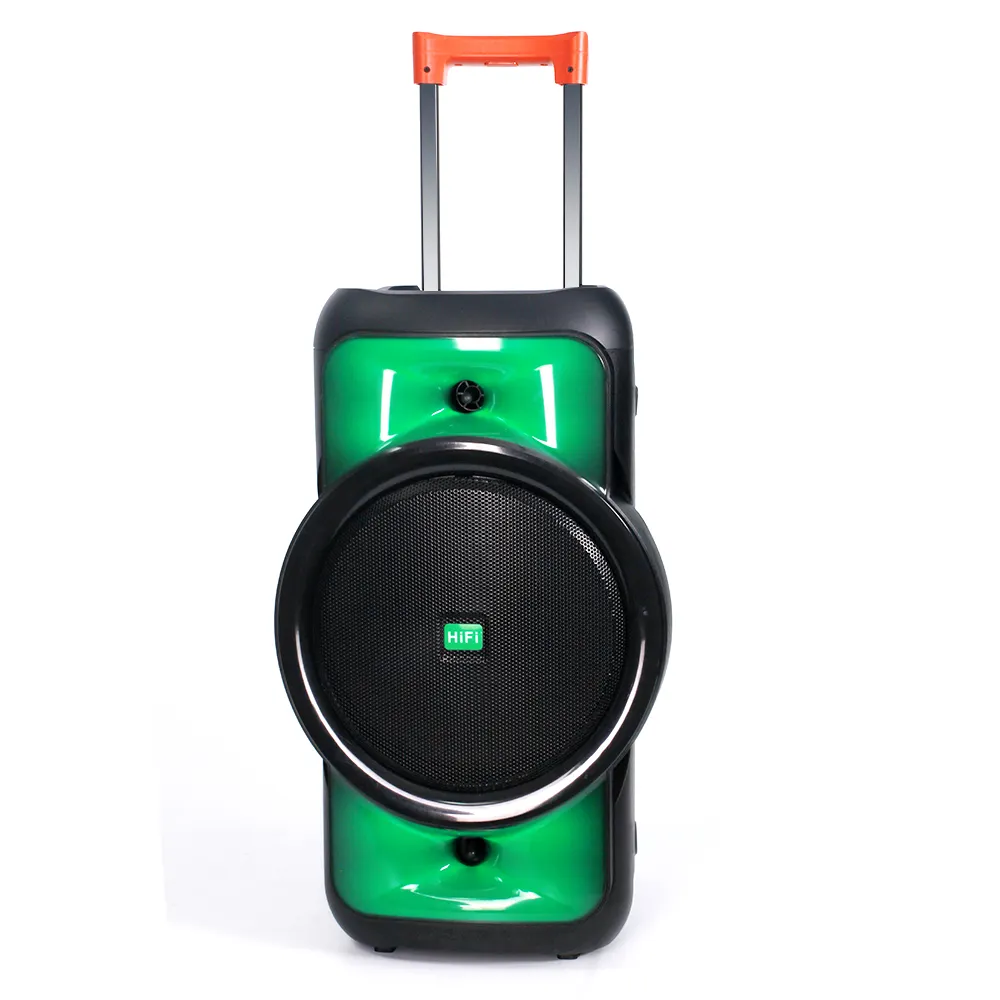 Werkseitig YM Dual 12 Zoll Big Power 20W * 2 Subwoofer Karaoke Active System Drahtlose tragbare Trolley Party Audio-Lautsprecher