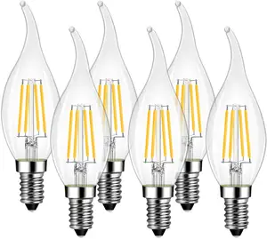 مصباح Edison الشفاف LED للاضاءة الداخلية E14 E27 2w 4w 5w C35 C37