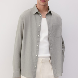 Camicie Classiche da <span class=keywords><strong>Uomo</strong></span> di Alta Qualità, Slim Fit, Comode, in <span class=keywords><strong>Misto</strong></span> <span class=keywords><strong>Lino</strong></span> a Maniche Lunghe - Product Image 3