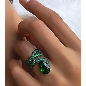 Anillo de cóctel para mujer F418 con zafiro natural, engaste pavé, forma de planta, anillos de moda para fiesta, piedra de pera - Product Image 3