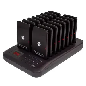 Wireless Restaurant Guest Paging System Transmitter 16 Rechargeable Pager Waiter Restaurant Pager System