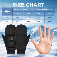Gants chauffants électriques sans doigts, demi-mains chauffantes, chauffe-mains d'hiver pour le travail, le vélo, le ski, les activités de plein air, la neige
