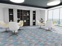 Dalles de moquette modulaires grises et bleu clair de qualité supérieure avec des performances de sécurité pour les salles de réunion haut de gamme, réduction du bruit
