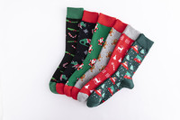 Chaussettes habillées pour hommes en gros, chaussettes amusantes, colorées, folles, funky, chaussettes de style crew pour hommes, chaussettes originales de Noël