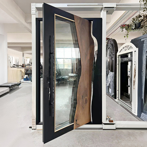 Design de porte en bois et aluminium, style américain, photos de portes pivotantes en bois massif - Product Image 1