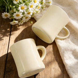 Juego de Tazas de Café de Cerámica Gruesa Estampada, Estilo Retro Clásico Vintage, con Logotipo Personalizado OEM, para Cafetería - Product Image 2