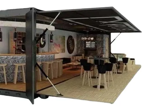 China 20ft foldable luxury prefabricated portable shipping container prefab coffee shop/container cafe/container bar