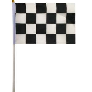 Bandera de Carreras a Cuadros Blancos y Negros, 14*21, de Poliéster, Bandera de Mano F1, Impresión Digital, Venta al Por Mayor - Product Image 1