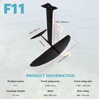 Kit complet d'hydrofoil F11 Carbon Wing Foil pour les riders débutants, surf, wakeboard, paddle board, foil, sports nautiques, wingfoil
