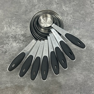 Thép không gỉ đo ly và Thìa bộ 10 mảnh làm tổ kim loại Đo ly đặt với cảm ứng mềm mại Silicone xử lý - Product Image 2