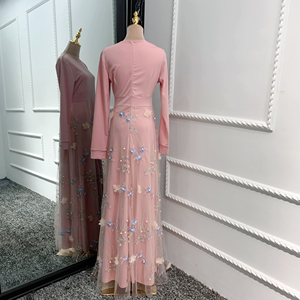 <span class=keywords><strong>Vestido</strong></span> de <span class=keywords><strong>novia</strong></span> árabe de manga larga, blanco puro, personalizado, con encaje en forma de a, cuello alto - Product Image 6