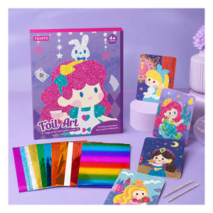 Kit d'activités artistiques en feuille OEM pour filles, ensemble de toiles mosaïques métalliques, développement de la motricité fine, cadeau de fête de Noël - Product Image 5