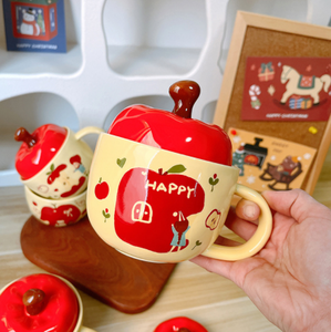 Taza <span class=keywords><strong>de</strong></span> manzana Taza <span class=keywords><strong>de</strong></span> cerámica americana encantadora Taza <span class=keywords><strong>de</strong></span> agua roja <span class=keywords><strong>de</strong></span> alto nivel <span class=keywords><strong>de</strong></span> apariencia para niñas con regalo <span class=keywords><strong>de</strong></span> mano con tapa taza <span class=keywords><strong>de</strong></span> café - Product Image 6