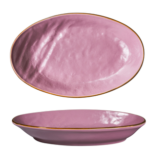LIGNE MÉDITERRANÉENNE - PLATO OVAL EN GRÉS ROSE 28X17CM H 3CM - Product Image 1
