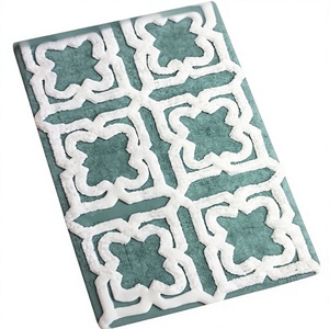 Tapis de bain de style américain à motif floral, en coton pur, de qualité supérieure, tufté, écologique, durable et long - Product Image 1