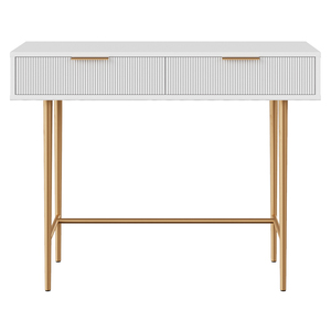 Hiện đại nổi bề mặt bàn cạnh giường ngủ hai ngăn kéo sơn mài đầu giường với vàng brass xử lý - Product Image 6