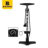 Pompe à air manuelle BAIMEI en acier pour vélo, 160 psi, avec manomètre, mini accessoire de vélo pour enfants - Étanche, durable et légère