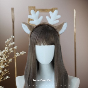 Gillian Noël Flocon <span class=keywords><strong>de</strong></span> neige Cerf Oreille Bandeau Cosplay Accessoire Bête Cheveux en peluche pour les décorations <span class=keywords><strong>de</strong></span> fête et l'accessoire d'habillage - Product Image 2