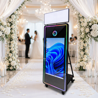 Photomaton portable pour mariage et fête, logiciel gratuit, flight case, impression instantanée, écran tactile 43 pouces, machine à photomaton miroir