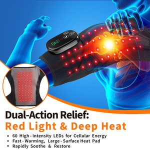 Ceinture de massage chauffante électrique sans fil pour soulager la douleur à l'épaule, avec minuterie intelligente, thérapie LED, compresse chaude et vibration - Product Image 3