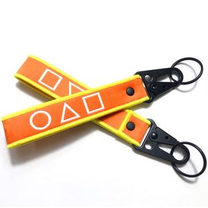 Custom Logo Nylon Lanyard <b>Wristlet</b> Short Polyester Woven Keychain Strap for Motorcycles Key Chains Customizable - Product Image 4