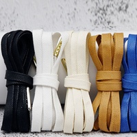 Lacets plats personnalisés de 0,8 cm en polyester et coton ciré, couleur unie, design minimaliste, pour baskets et chaussures en toile blanches de qualité supérieure