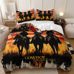 Twin/Queen/King Western Cowboy Ensemble de housse de couette à impression numérique-Literie à thème Wild West - Product Image 5