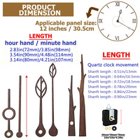 Aiguilles d'horloge DIY en bois, pointeurs en bois, accessoires pour horloge, courtes et longues