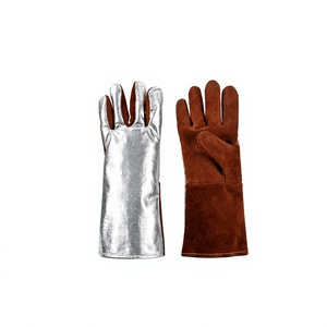 Gants de soudage en cuir de vachette avec doublure en Kevlar, résistants à la chaleur pour le soudage TIG, protection contre les éclaboussures de métal fondu, type A, avec pouce entièrement recouvert - Product Image 1