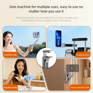 ขาตั้งโทรศัพท์แม่เหล็กแบบพับได้อลูมิเนียมอัลลอยด์ปรับได้หลายมุม 4 ใน 1 โหมดน้ำหนักเบา 120 กรัมสำหรับที่หนีบเดสก์ท็อปแบบมือถือ - Product Image 4