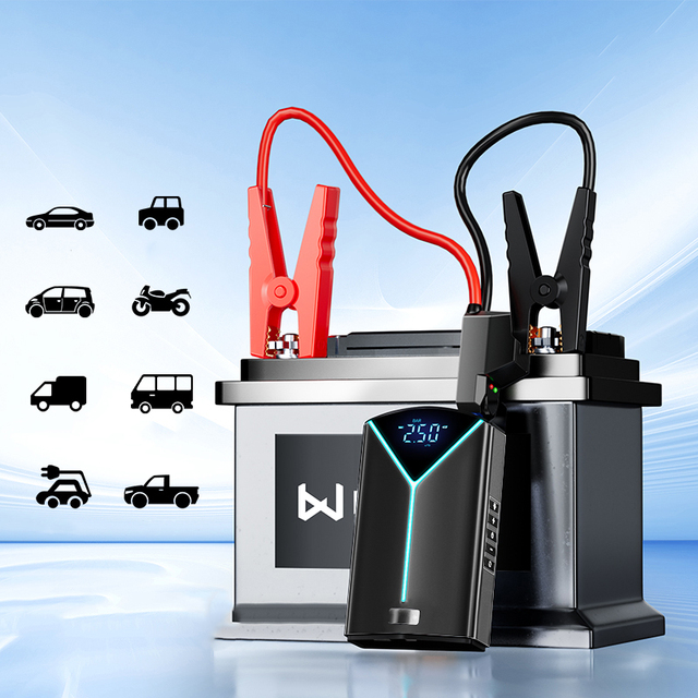 Professional Car Battery Charger with Jump Starter and Portable Air Compressor Feature