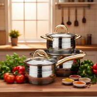 Ensemble de cuisine de luxe en acier inoxydable forgé 12 pièces, casseroles, couvercles en silicone, poignées - Origine Guangdong, compatible lave-vaisselle et four