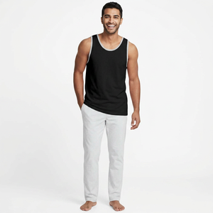 Débardeurs pour hommes en coton 100% à logo personnalisé pas cher, coupe musclée, sans manches, pour l'entraînement - Product Image 1